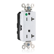 20 Amp, 125 Volt, Lev Lok Decora Hospital Grade Receptacle, 2P 3W, Illuminated, White