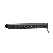 Horizontal Rack Mount Surge Protective Power Distribution Unit 20A On/Off Switch NEMA L5-20P Locking Plug 12 Outlets, Black