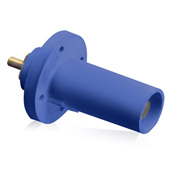 17 Series Taper Nose, Male, Panel Receptacle, 90-Degree, Industrial Grade, Cam-Type Connector, Blue