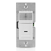 Occupancy Detector, 180 Degree PIR Wall Single Pole, 5 Amp, 120 VAC, 60 Hz, Assembled with Light Almond and Ivory Color Change Kits, White