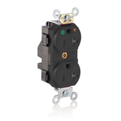 Leviton 20 Amp, 125 Volt, Lev Lok Duplex Receptacle, Isolated Ground, Tamper Resistant, Hospital Grade, Black
