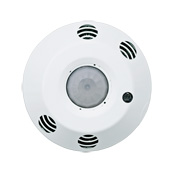 24 VDC, 8-12 Ft Ceiling Mounted, Multi-Tech Occupancy Sensor, Kitted with Power Base OPB15 to Complete a Self Contained Line Voltage Sensor, White