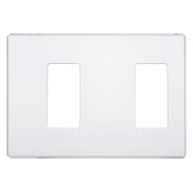 Wallplate for Renoir II Architectural Wall Box Dimmer, Fins Left On, 1 Narrow and 1 Wide Dimmer Supported, Black