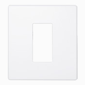 Wallplate for Renoir II Architectural Wall Box Dimmer, Fins Left On, 1 Wide Dimmer Supported, White