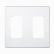 Wallplate for Renoir II Architectural Wall Box Dimmer, Fins Removed, 2 Narrow Dimmers Supported, White