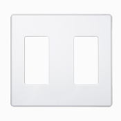 Wallplate for Renoir II Architectural Wall Box Dimmer, Fins Removed, 2 Narrow Dimmers Supported, Gray