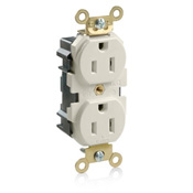 15 Amp, 125 Volt, Modular Duplex Receptacle, Industrial Grade, Light Almond