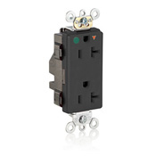 20 Amp, 125 Volt, Lev Lok Decora Receptacle, Isolated Ground, Hospital Grade, Black