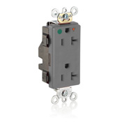 20 Amp, 125 Volt, Lev Lok Decora Receptacle, Isolated Ground, Hospital Grade, Gray