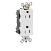 15-Amp, 125-Volt, Modular Receptacle, Decora Plus, Tamper Resistant, Commercial Grade, Self-Grounding, White