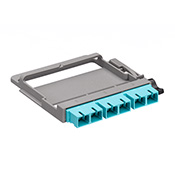 HDX Fiber Adapter Plate, OM3 & OM4, Duplex SC (aqua), 6 fibers, Zirconia Ceramic Sleeve