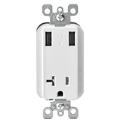 Product image for LEV T5830-I 20A USB RECEPTACLE