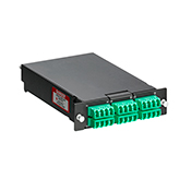 OPT-X Fiber Spice Module 24 Fiber LC. Loaded with color coded pigtails. SM/APC OS2. For use with OPT-X ULTRA 1000I and 500I RM Enclosures and OPT-X WM Enclosures - Green