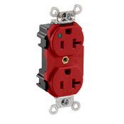 20 Amp, 125 Volt, Modular Duplex Receptacle, Hospital Grade, Indicator Light, Red