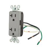 20 Amp 125 Volt, Decora Receptacle, 2-Pole, 3-Wire, Grounding, Gray