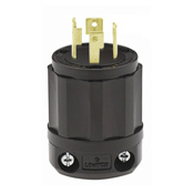 30 Amp, 250 Volt 3-Phase, NEMA L15-30P, 3P, 4W, Locking Plug, Industrial Grade, Grounding, All Black - Black