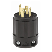 30 Amp, 480 Volt 3-Phase, NEMA L16-30P, 3P, 4W, Locking Plug, Industrial Grade, Grounding, All Black - Black