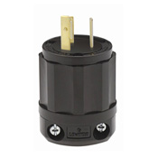 15 Amp, 250 Volt, NEMA L6-15P, 2P, 3W, Locking Plug, Industrial Grade, Grounding, All Black - Black