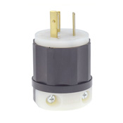 15 Amp, 250 Volt, NEMA L6-15P, 2P, 3W, Locking Plug, Industrial Grade, Grounding - Black-White