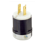 20 Amp, 250 Volt, Plug, Nylon, Polarized, Industrial Grade, Black-White