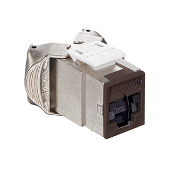 Atlas-X1 Cat 6 Shielded QuickPort Connector with Shutters, Brown
