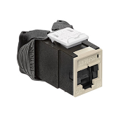 Atlas-X1 Cat 6A UTP QuickPort Connector with Shutters, Light Almond