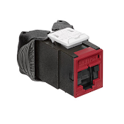 Atlas-X1 Cat 6A UTP QuickPort Connector with Shutters, Dark Red