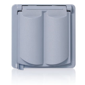 2-Gang Weatherproof Cover for GFCI, Single Receptacle or Duplex Receptacle, Plastic Enclosure, Flat Lid, Includes inserts for GFCI, Single Receptacle and Duplex Receptacle Installations, Weatherproof Cover, Weatherproof Gasket and Mounting Screws, 2-Year Limited Warranty - Gray