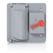 2-Gang Weatherproof Cover for Duplex Receptacle and Switch, Plastic Enclosure, Flat Lid, Includes Weatherproof Cover, Weatherproof Gasket and Mounting Screws, 2-Year Limited Warranty - Gray