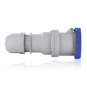 125 Amp, 200-250 Volt, 3P+E (3P, 4W), Clock Position 9, IEC/EN 60309-1 & 60309-2, International Configuration Connector, Industrial Grade, IP66/67, Watertight - BLUE