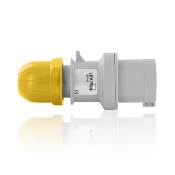16 Amp, 100-130 Volt, 2P+E (2P, 3W), Clock Position 4, IEC/EN 60309-1 & 60309-2, International Configuration Plug, Industrial Grade, IP44, Splashproof - YELLOW