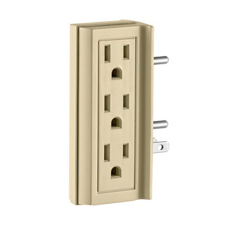 Grounded Vertical Adapter, White