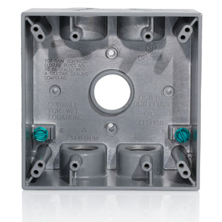 Two Gang Die-Cast Weatherproof Box with Five 3/4