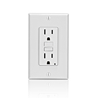 Self-Test Non-Tamper Resistant, GFCI Receptacle, Nema 5-15r 15A-125V @ Receptacle, 20A-125V Feed-Through, Reset Buttons with Mounting Screws-Light Almond
