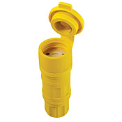 15-Amp, 250-Volt, Locking Connector, Industrial Grade, Grounding, Wetguard, Yellow