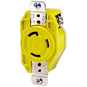 30 Amp, 125 Volt, Flush Mounting Locking Receptacle, Industrial Grade, Grounding, Corrosion Resistant, Yellow