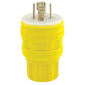 30 Amp, 347/600 Volt 3PY, NEMA L23-30P, 4P, 5W, Locking Plug,Industrial Grade, Grounding, Wetguard - Yellow
