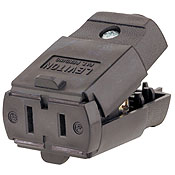 15 Amp, 125 Volt, Cord outlet, Polarized, Non-Grounding, Brown