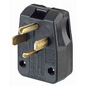 Product image for Leviton 275-T 125/250 Volt 30/50 Amp 3-Pole 4-Wire NEMA 14-30P/14-50P Black Thermoplastic Angled Polarized Straight Blade Plug