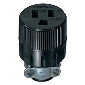15 Amp, 125 Volt, NEMA 5-15R, 2P, 3W, Connector, Straight Blade, Residential Grade, Grounding, Black