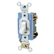 15 Amp, 120/277 Volt, Toggle 3-Way AC Quiet Switch, Extra Heavy Duty Grade, Self Grounding, Back and Side Wired, White