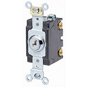 20 Amp, 120/277 Volt, Key Locking, Double-Pole, AC Quiet Switch, Extra Heavy Duty Grade, Chrome