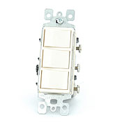 15 Amp, 120 Volt, Decora Brand Style Single-Pole, AC Combination Switch, Commercial Grade, Non-Grounded, Light Almond