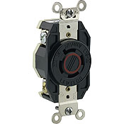 20-Amp, 277/480-Volt- 3PY, Flush Mounting Locking Receptacle, Industrial Grade, Non-Grounding, V-0-MAX, Black