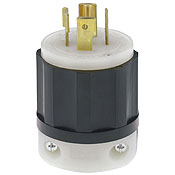 Product image for Leviton 2511 20 Amp 120/208 Volt NEMA L21-20P 4-Pole 5 Wire Industrial Grade Grounding Black/White Locking Plug