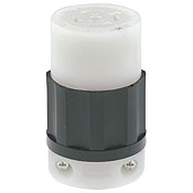 Product image for Leviton 2513 20 Amp 120/208 Volt NEMA L21-20R 4-Pole 5 Wire Black/White Locking Connector