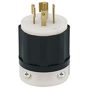 20 Amp, 277/480 Volt 3PY, NEMA L22-20P, 4P, 5W, Locking Plug, Industrial Grade, Grounding - Black-White