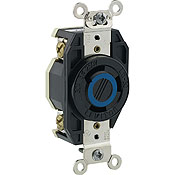 30-Amp, 250-Volt- 3PY, Flush Mounting Locking Receptacle, Industrial Grade, Non-Grounding, V-0-MAX, Black