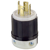 30 Amp, 125/250 Volt, NEMA L14-30P, 3P, 4W, Locking Plug, Industrial Grade, Grounding - Black-White
