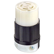 30 Amp, 125/250 Volt, NEMA L14-30R, 3P, 4W, Locking Connector, Industrial Grade, Grounding - Black-White